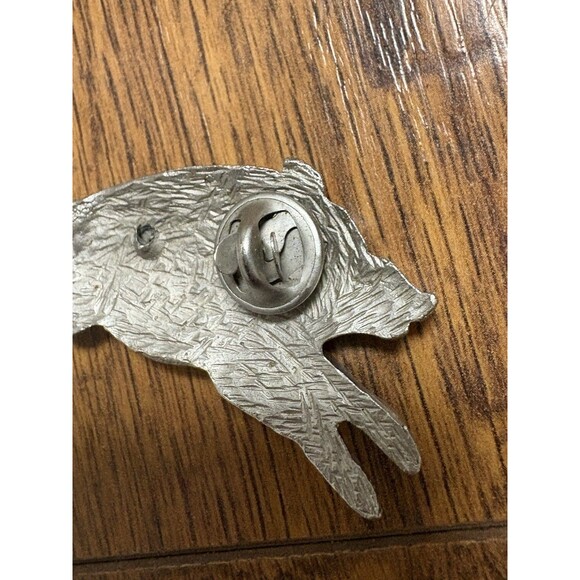 Vintage Silver Tone Wild Boar Brooch Pin Animal Pig - Picture 8 of 9